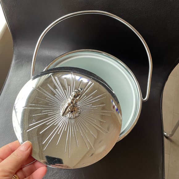 Vintage 1970s World Map/Atlas Ice Bucket w/ Ortelius Map from 1570 - Picture 9 of 11